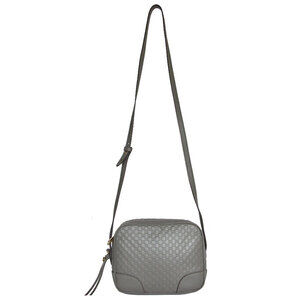 Gucci Shoulder ssima Gray Gold Bag Leather